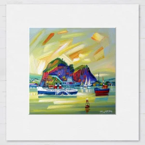 Dumbarton Rock, Small Mounted Print by Raymond Murray