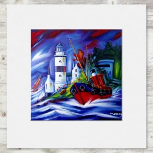 Stormy Cloch, Small Mounted Print by Raymond Murray