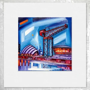 Glasgow Clydeside, Finnieston Crane, Small Mounted Print by Raymond Murray
