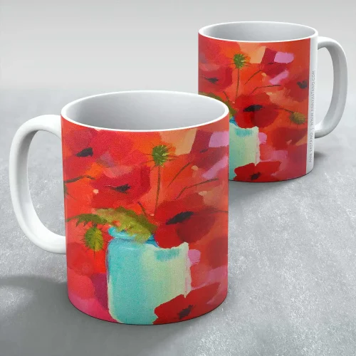 Passionate about Poppies, Mug by Ann Vastano