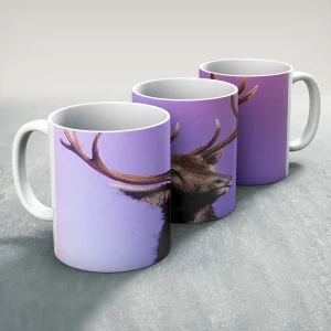 Red Stag on Lilac, Mug by Ann Vastano