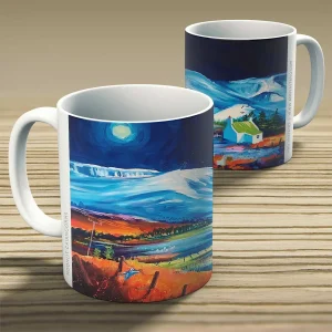 Moonlight Cairngorms, Mug by Ann Vastano