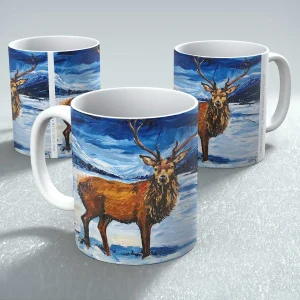Red Stag, Glen Feshie, Mug by Ann Vastano