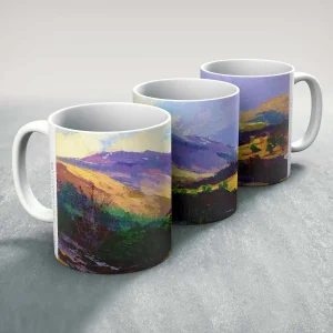 Sunlight on the Hillside, Glenlyon, Mug by Colin Robertson