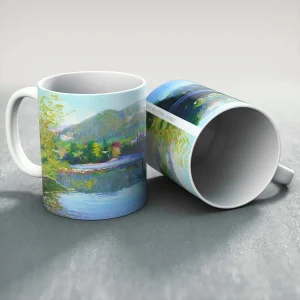 Quiet Reflections, Dunkeld, Mug by Colin Robertson