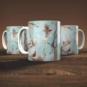 Three little birds, Mug by Charlotte Strawbridge