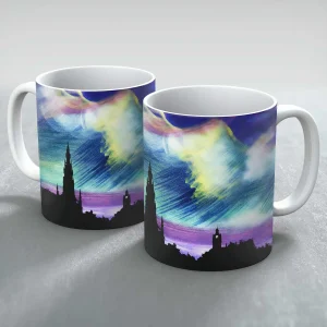 Purple Rain, Scott Monument, Edinburgh, Mug by Esther Cohen