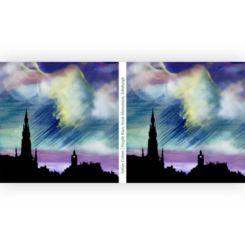 Purple Rain, Scott Monument, Edinburgh, Mug by Esther Cohen - Image 2