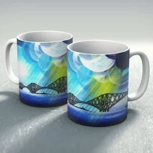Storm Clouds over Forth Bridge, Mug by Esther Cohen
