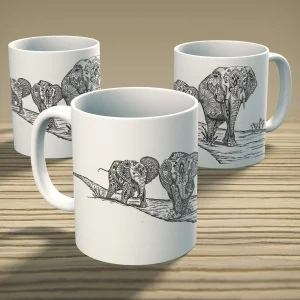 Elephants, Mug by Estelle Richardson