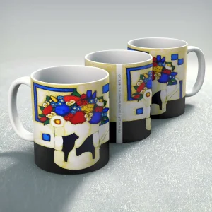Summer Flowers in a Beltie Jug, Mug by Fiona Millar