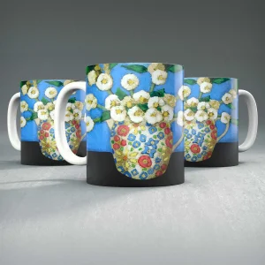 Blossoms in a Jessie M King Jug, Mug by Fiona Millar
