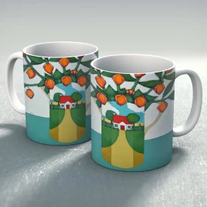 Chinese Lanterns in a Little House Jug, Mug by Fiona Millar