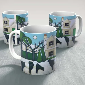 Galloway Winter Cottage, Mug by Fiona Millar