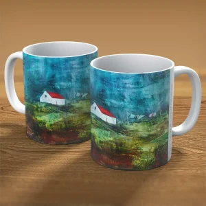 Drying Green and Peat Bog, Mug by Fiona Matheson