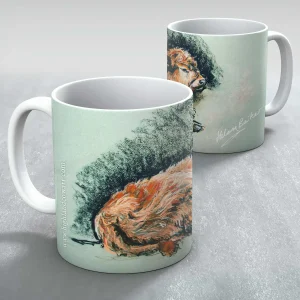 Two day old Highland Bull Calf, Mug by Hilary Barker