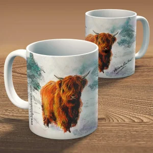 Caotunn in the snow, Mug by Hilary Barker