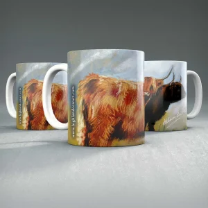 Two Highland cows, Mug by Hilary Barker