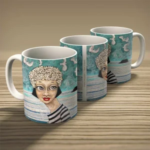 Tidal Stripes, Mug by Ingrid Nilsson
