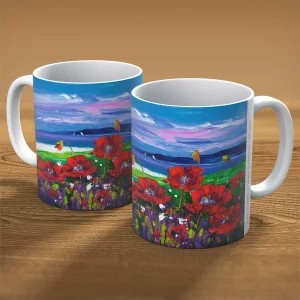 Torridon Poppies, Mug by Jean Feeney