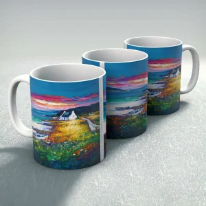 Sunset Camus Croise Bay, Isle of Skye, Mug by Jean Feeney
