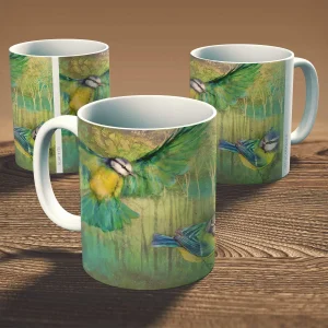 Blue Tits, Mug by Lee Scammacca