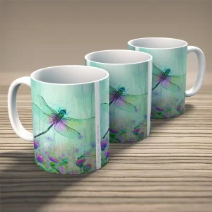 Dragonfly and Thistle, Mug by Lee Scammacca