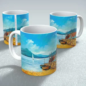 Drying Nets Loch Torridon, Mug by Robert Kelsey