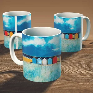Bathing Boxes, Mug by Stuart Roy