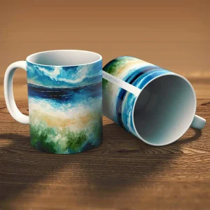 Red Sails from the Beach, Mug by Stuart Roy