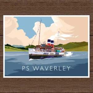 PS Waverley, A3 Poster by Peter McDermott