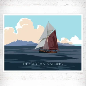 Hebridean Sailing, A3 Poster by Peter McDermott