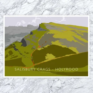 Salisbury Crags, Holyrood, A3 Poster by Peter McDermott