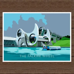 Falkirk Wheel, A3 Poster by Peter McDermott