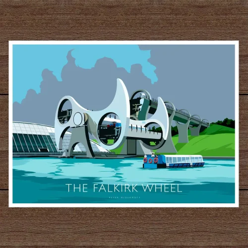 Falkirk Wheel, A3 Poster by Peter McDermott