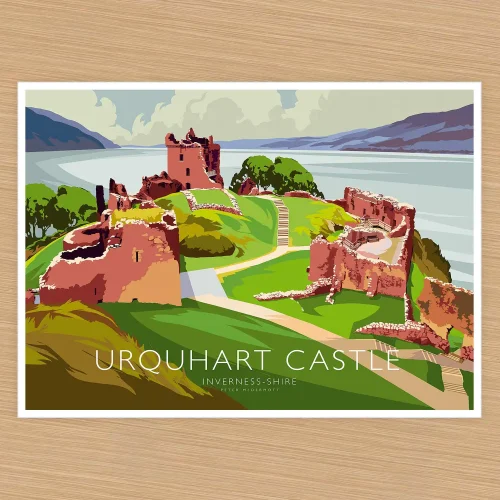Urquhart Castle, A3 Poster by Peter McDermott