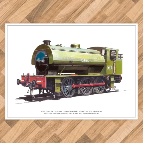 Austerity No 75254, Built Stafford 1945, A3 Poster by Rod Harrison