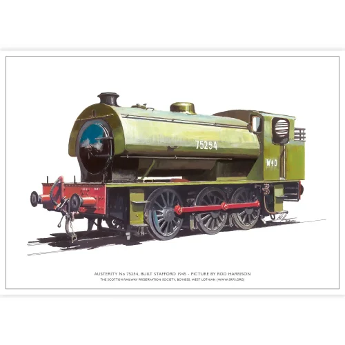 Austerity No 75254, Built Stafford 1945, A3 Poster by Rod Harrison - Image 2