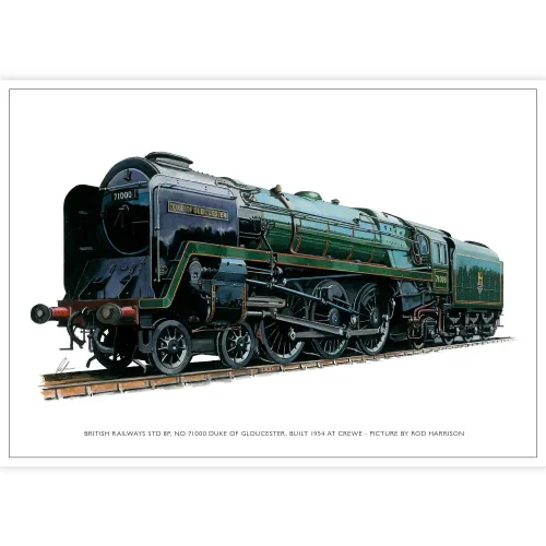 British Railways STD 8P No 71000 Duke of Gloucester, Built 1954 at Crewe, A3 Poster by Rod Harrison - Image 2