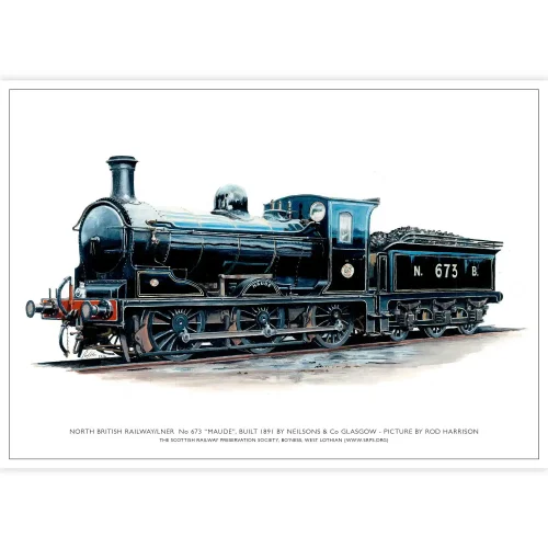 North British Railway LNER No 673 ‘Maude’ built 1891 by Neilsons & Co Glasgow, A3 Poster by Rod Harrison - Image 2