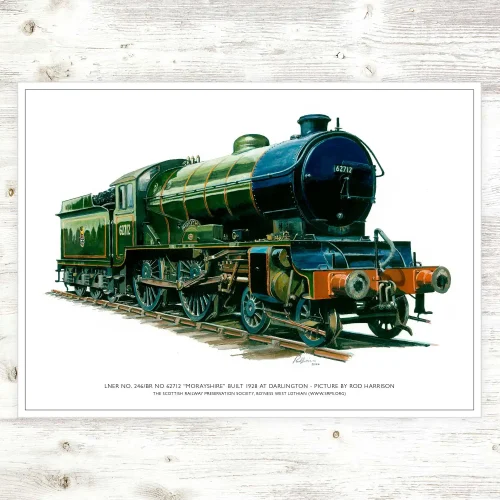 LNER No 246 BR No 62712 ‘Morayshire’ Built 1928 at Darlington, A3 Poster by Rod Harrison