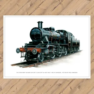 The Strathspey Railway, BR IVATT Class 2MT No 46512, Built 1950 at Swindon, A3 Poster by Rod Harrison