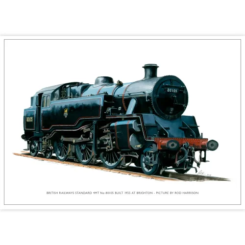 British Railways Standard 4MT No 80105, Built 1955 at Brighton, A3 Poster by Rod Harrison - Image 2