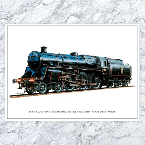 British Railways Standard Class 5MT No 73011, Built 1951 at Derby, A3 Poster by Rod Harrison