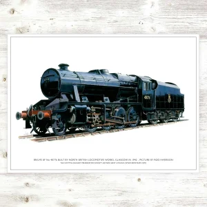 BR LMS 8F No 48776, Built by North British Locomotive Works, Glasgow in 1942, A3 Poster by Rod Harrison