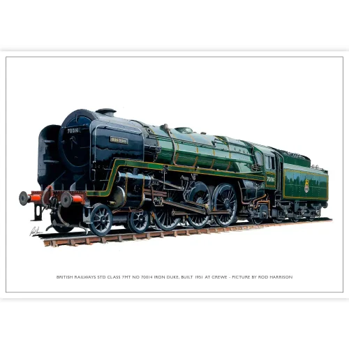 British Railways STD Class 7MT No 70014 Iron Duke, Built 1951 at Crewe, A3 Poster by Rod Harrison - Image 2