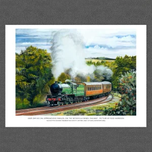 LNER D49 No 246 approaching Manuel on the Bo’ness & Kinneil Railway, A3 Poster by Rod Harrison