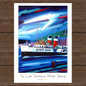 The Last Sea Going Paddle Steamer, A3 Poster by Raymond Murray