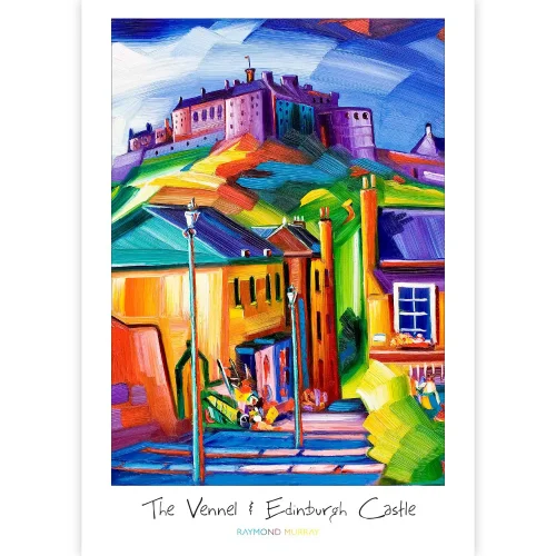 The Vennel and Edinburgh Castle, A3 Poster by Raymond Murray - Image 2