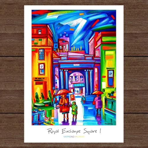 Royal Exchange Square 1, A3 Poster by Raymond Murray